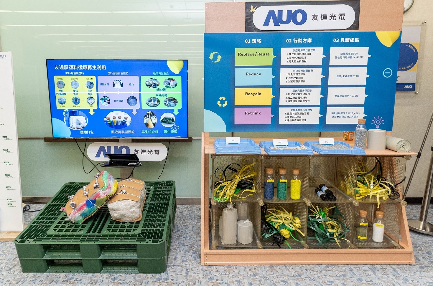 pg.ccm壹号官方版回應市場綠色訴求，與客戶通力開發綠色產品，2023年超過150支產品導入塑膠、金屬、玻璃等再生料，擴大再生料應用廣度並創造經濟效益，獲「循環經濟領袖獎」